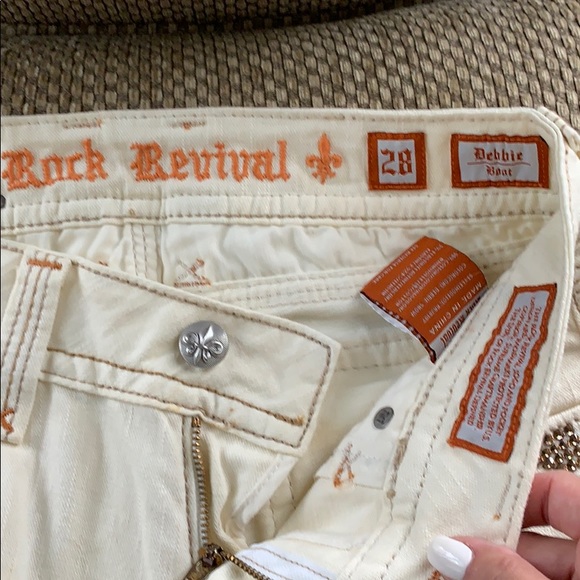 Rock Revival Cream “Debbie” Crystal Bootcut Jeans - Picture 4 of 8